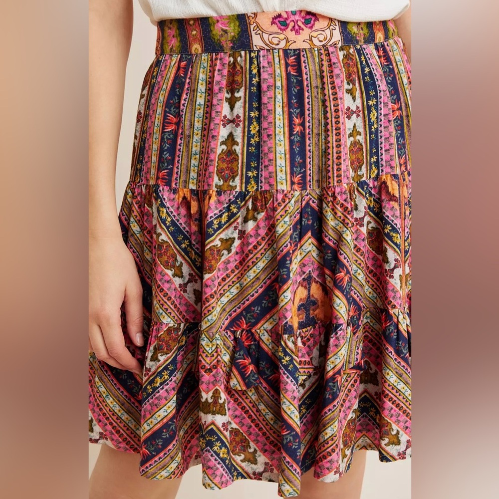 NWT Anthropologie Patrice Tiered Mini Skirt size Medium